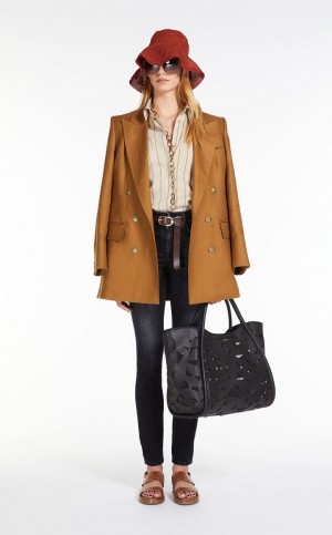 Marine Bag Max Mara In Carved Cuero Negros | MMR594137