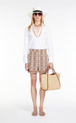 Marine Bag Max Mara Woven straw Beige | MMR594136