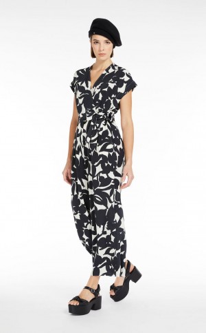 Mono Max Mara In Printed Silk Negros | MMR593416