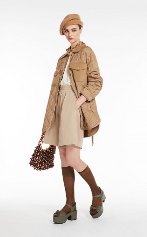 Padded Max Mara Acolchado Jacket In Technical Fabric And Lana Marrom | MMR594007