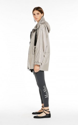 Padded Max Mara Agua-repellent Lona Jacket Grises Claro | MMR593973