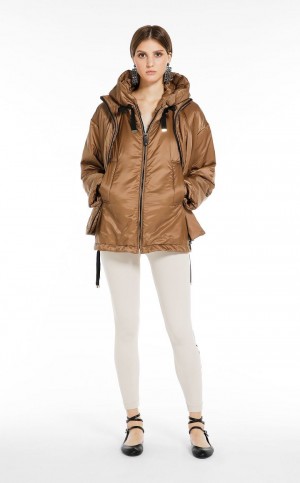 Padded Max Mara Agua-repellent Lona Jacket Cafes | MMR593983
