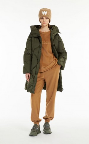 Padded Max Mara Agua-repellent Taffeta Down Jacket Azules | MMR593991