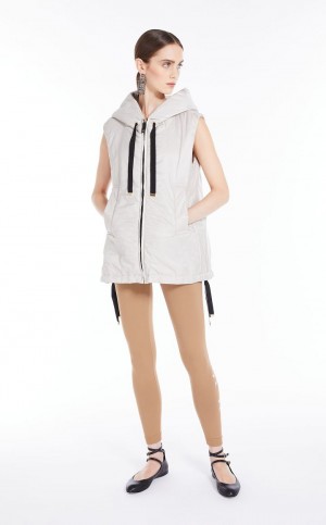 Padded Max Mara Agua-resistant Technical Lona Gilet Azules | MMR593997