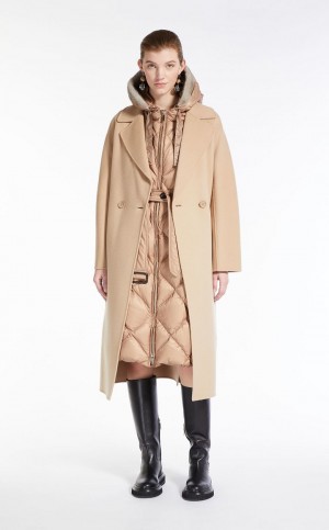 Padded Max Mara Gilet In Acolchado Agua-resistant Lona Marrom | MMR593985