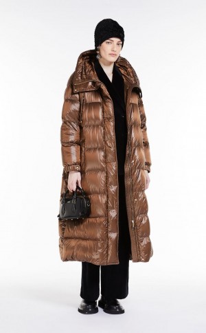 Padded Max Mara Impermeables Nylon Parka Dorados | MMR593980