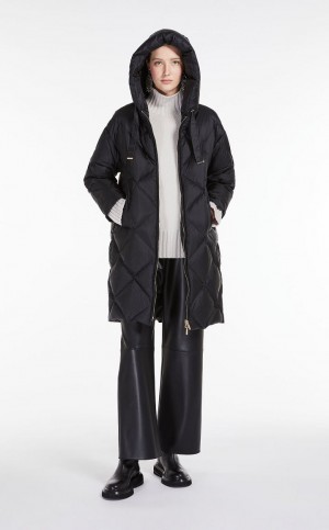 Padded Max Mara Parka In Acolchado Agua-resistant Lona Negros | MMR593999