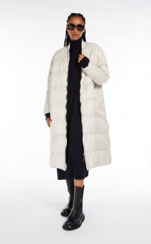 Padded Max Mara Reversible Agua-repellent Lona Bomber Jacket Blancos | MMR593979