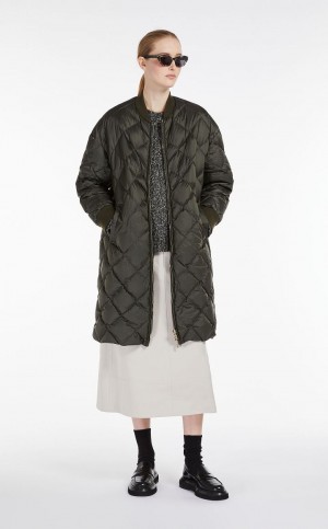 Padded Max Mara Reversible Agua-repellent Lona Bomber Jacket Azules | MMR594013