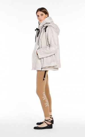 Padded Max Mara Travel Jacket In Agua-resistant Technical Lona Azules | MMR593996