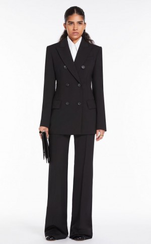 Pantalones Max Mara Flared Pure Lana Negros | MMR593752