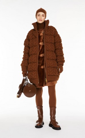 Pantalones Max Mara Lana And Cashmere Leggings Marrom | MMR593740