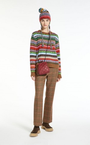 Pantalones Max Mara Lana Twill Marrom | MMR593812