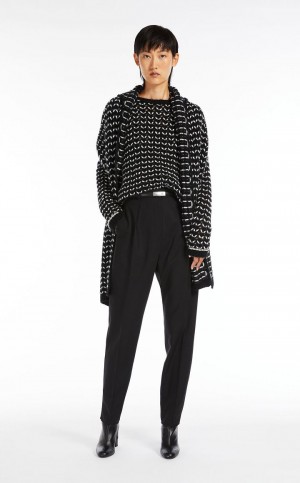 Pantalones Max Mara Lana Twill Negros | MMR593790