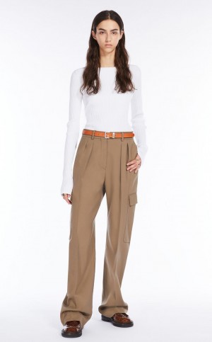 Pantalones Max Mara Low-rise Cargo Beige | MMR593779