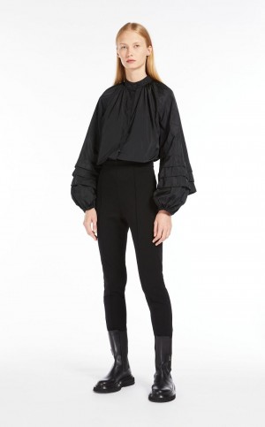 Pantalones Max Mara Stretch Jersey Leggings Negros | MMR593800