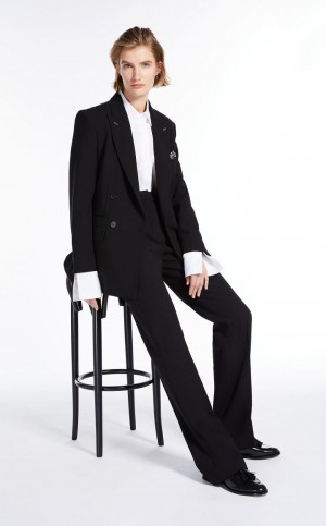 Pantalones Max Mara Tailored Lana Crêpe Negros | MMR593822