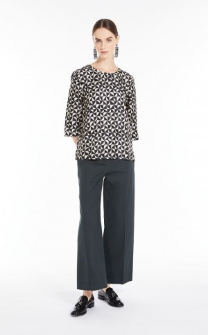 Pantalones Max Mara Washed Gabardine Verdes Oscuro | MMR593754