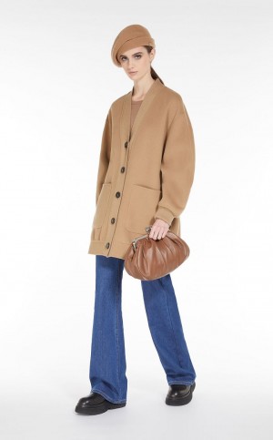 Prendas De Punto Max Mara Long Lana Cardigan Marrom | MMR593422