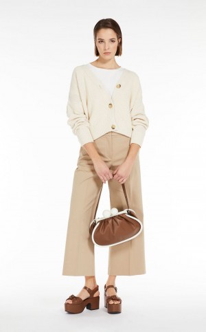 Prendas De Punto Max Mara Oversized Algodon Cardigan Blancos | MMR593462