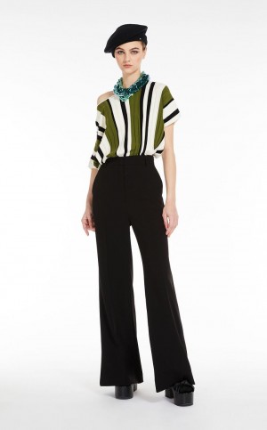 Prendas De Punto Max Mara Plisado Top In Viscose Yarn Verdes | MMR593448