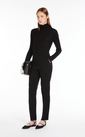 Prendas De Punto Max Mara Rib Lana And Silk Polo-neck Negros | MMR593466