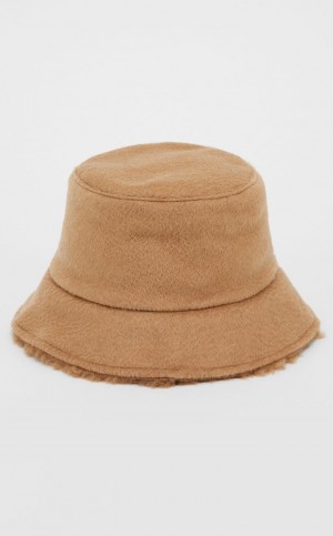 Sombreros Max Mara Reversible Teddy Fabric And Camel Colour Marrom | MMR594316