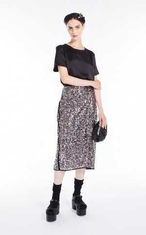 Tops Max Mara Satin And Jersey Negros | MMR593666