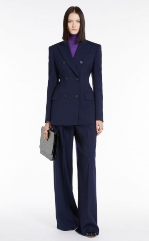 Traje Max Mara Blazer In Natural Stretch Pure Lana Azul Marino | MMR593476