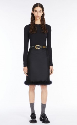 T-shirt Max Mara Ligeros Jersey Negros | MMR593676