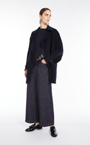 T-shirt Max Mara Printed Algodon Azul Marino | MMR593654