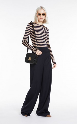 T-shirt Max Mara Slim-fit Viscose Jersey Azul Marino | MMR593632