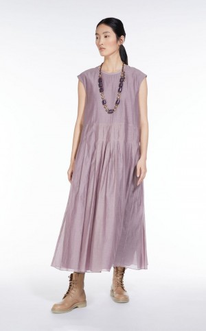 Vestido Max Mara Algodon And Silk Voile Morados | MMR593400