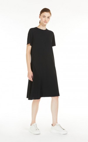 Vestido Max Mara Crew-neck In Stretch Jersey Fabric Negros | MMR593373