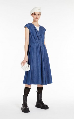 Vestido Max Mara Denim Wrap Azul Marino | MMR593391