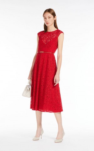 Vestido Max Mara Feminine Encaje Rojos | MMR593390