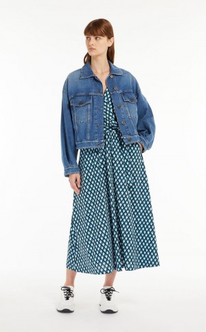 Vestido Max Mara Fit & Flare Jersey Azules | MMR593299