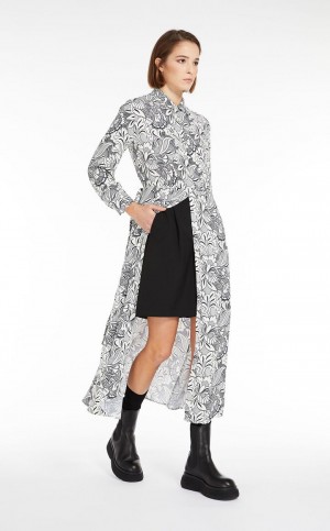 Vestido Max Mara Fit & Flare Viscose Shirt Negros | MMR593355