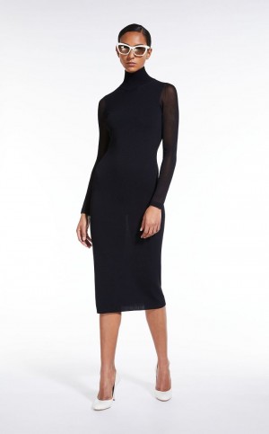 Vestido Max Mara Fitted In Stretch Viscose Negros | MMR593313