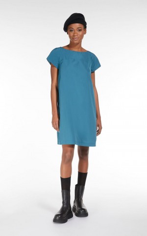 Vestido Max Mara Flared Taffeta Azules | MMR593330