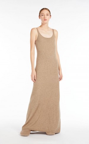 Vestido Max Mara Lana And Cashmere Slip Marrom | MMR593303
