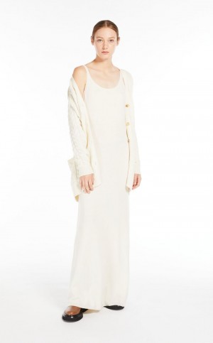 Vestido Max Mara Lana And Cashmere Slip Blancos | MMR593305