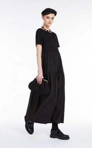 Vestido Max Mara Long In Jersey And Algodon Negros | MMR593374