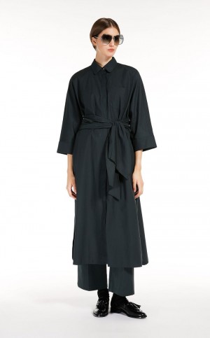 Vestido Max Mara Long Poplin Shirt Verdes | MMR593300