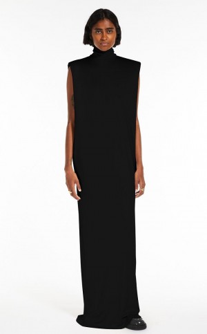 Vestido Max Mara Polo Neck Jersey Negros | MMR593295