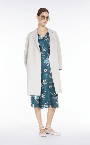 Vestido Max Mara Printed Silk Verdes | MMR593356