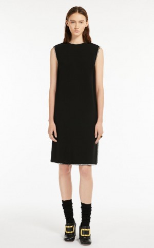 Vestido Max Mara Rhinestone-detail Sin Manga Negros | MMR593304