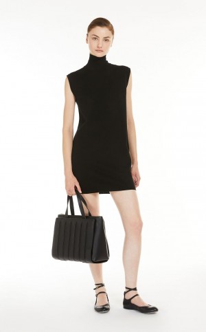 Vestido Max Mara Sin Manga Lana Negros | MMR593319