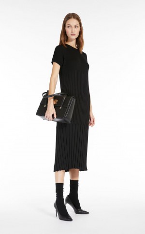 Vestido Max Mara Slim-fit Viscose-knit Negros | MMR593361