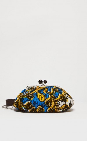 Weekend Bag Max Mara Medium Pasticcinoin Algodon Azules | MMR594154